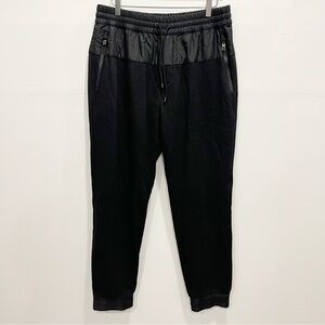 Canali Black Edition Mixed Media Jersey Joggers in Black Size 56 IT